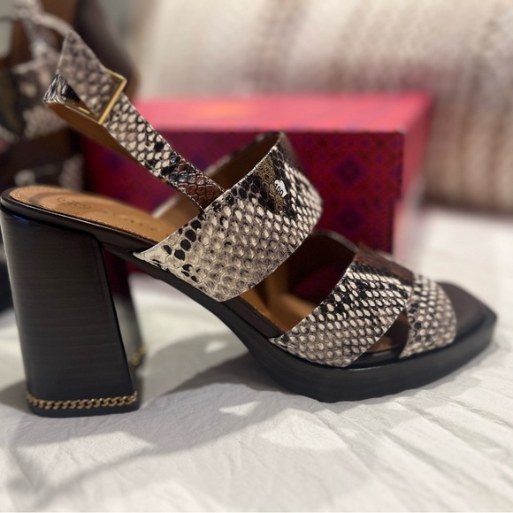 Tory Burch Snakeskin block Heel sandals - Picture 2 of 5